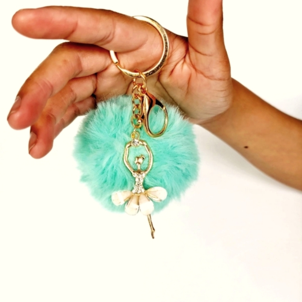Teal, Ballerina Keychain